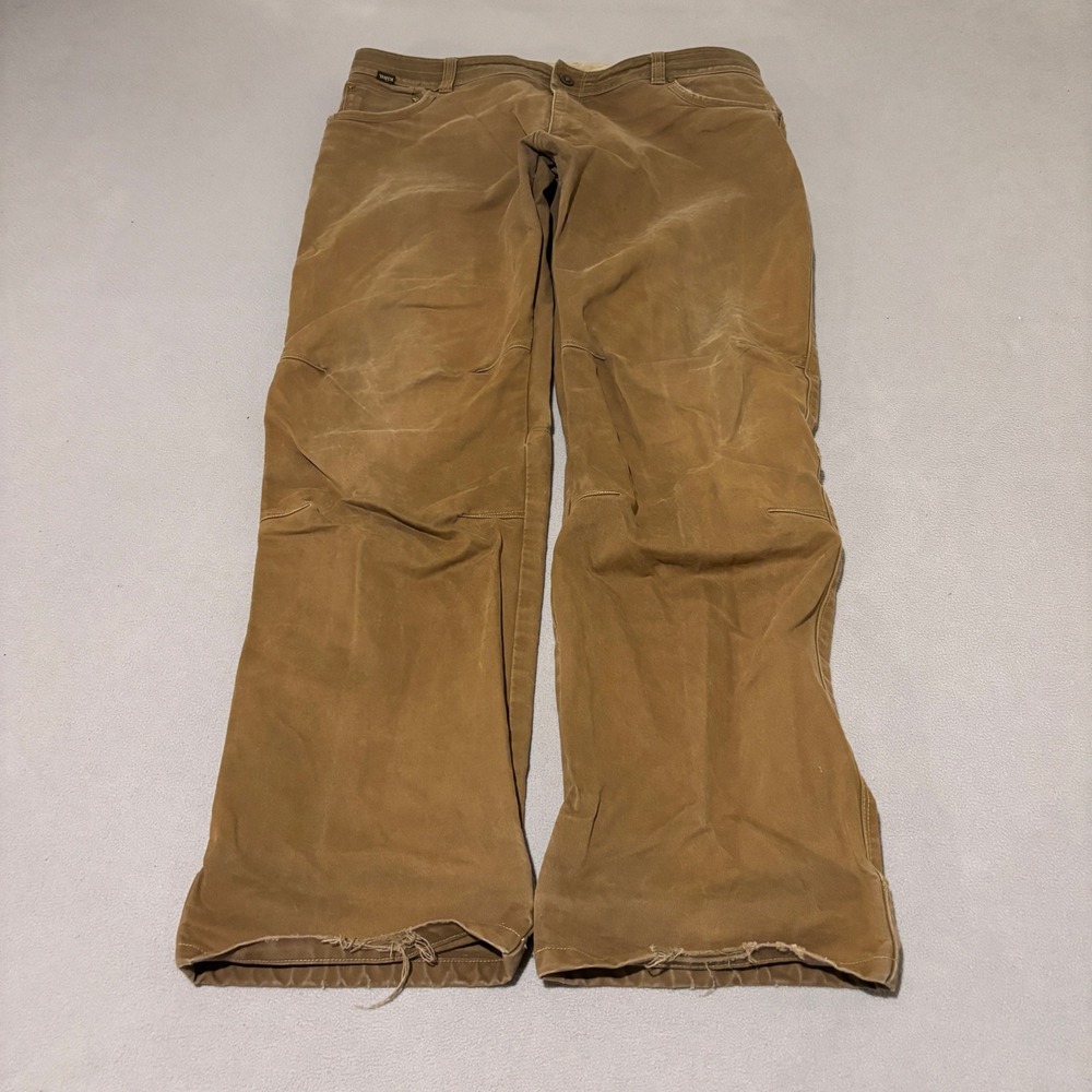 Kuhl Rydr Mens Pants 40x34 Dark Khaki Brown Articulated Knee Hiking Work